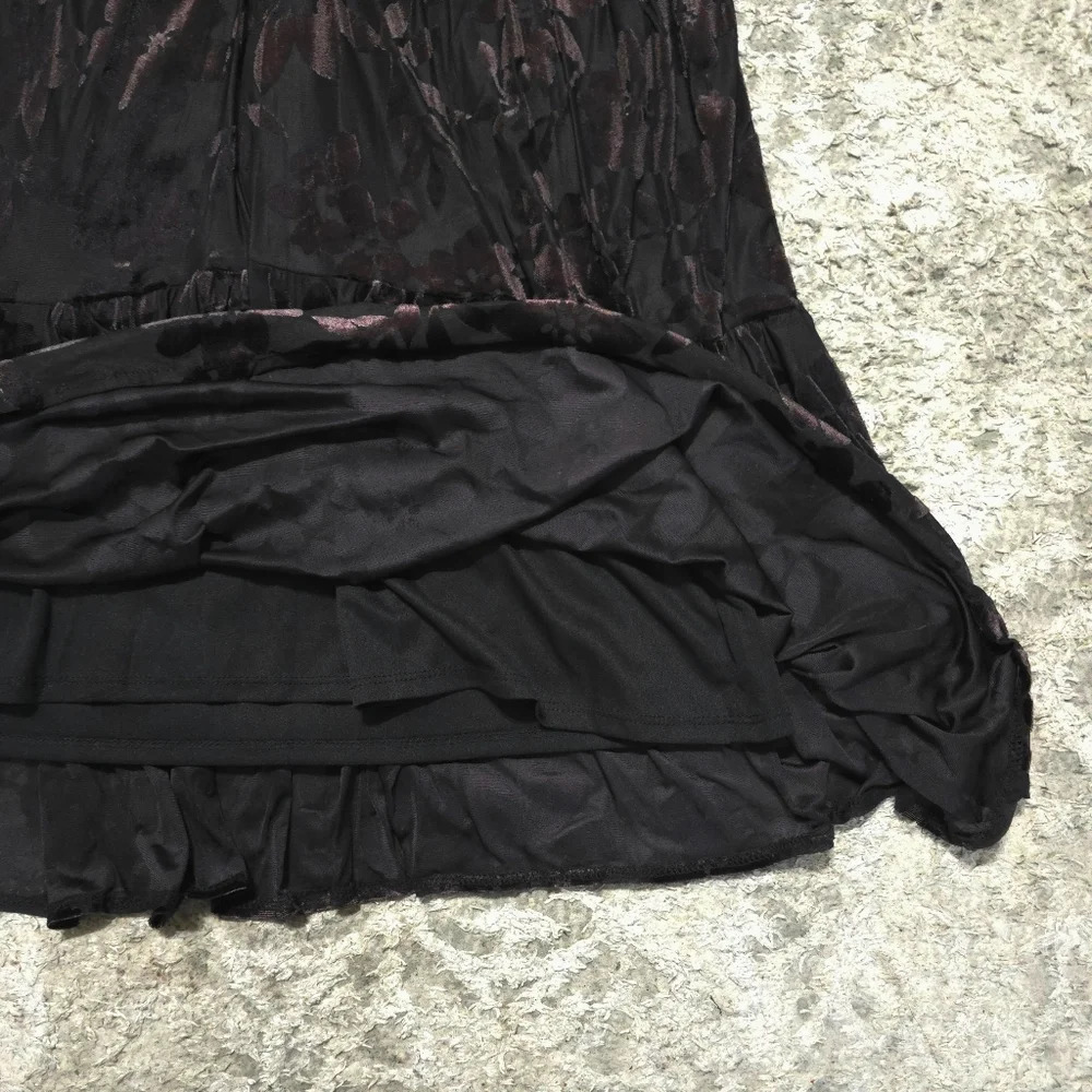 TAYLOR Velvet Burnout Tiered Babydoll Dress | Romantic Cocktail & Wedding Guest - Picture 10 of 15
